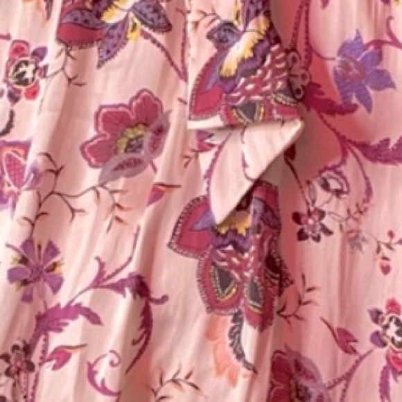 Torrid pale pink silky floral bow tie top 0x size large - Picture 3 of 6